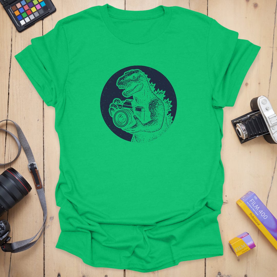 T-Shirt With Kaiju Photographer Vintage Camera Graphic