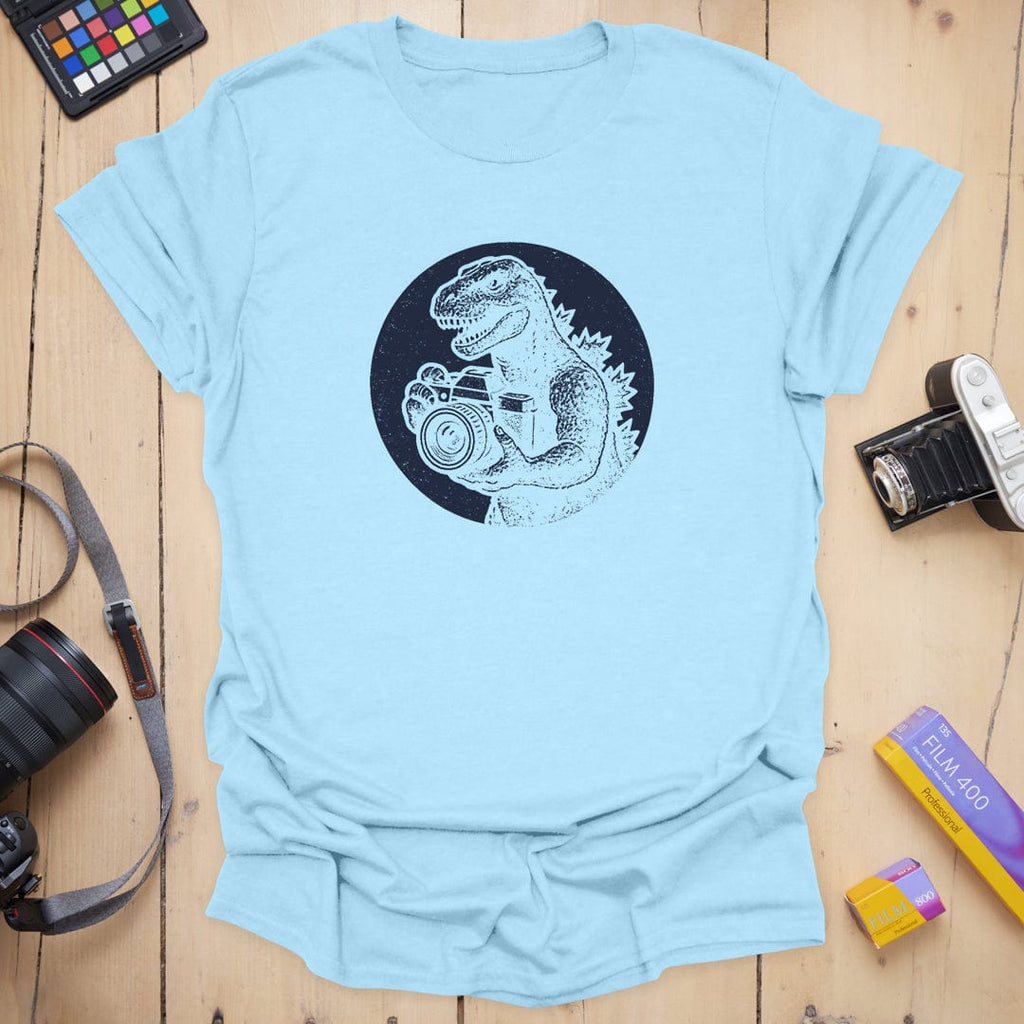 T-Shirt With Kaiju Photographer Vintage Camera Graphic
