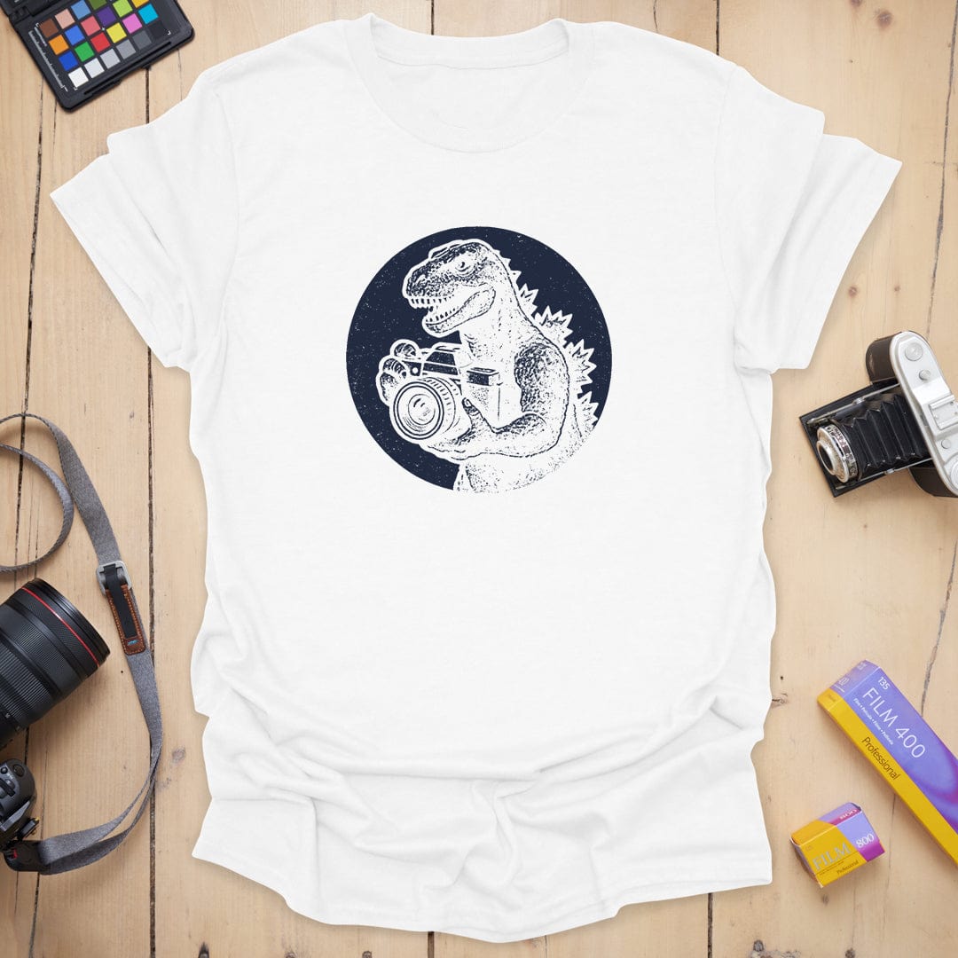 T-Shirt With Kaiju Photographer Vintage Camera Graphic
