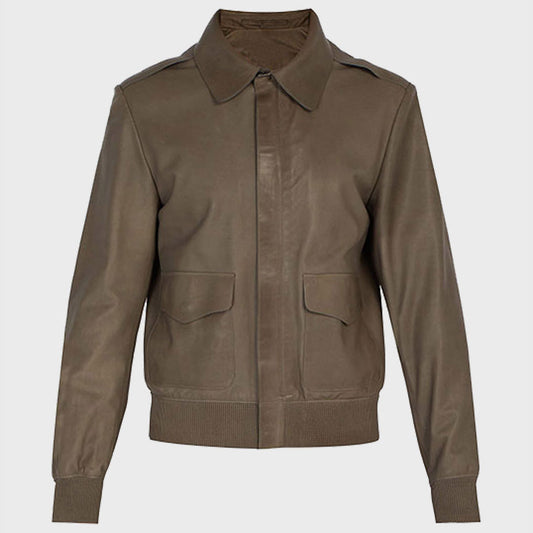 Mens Brown Aviator Bomber Jacket