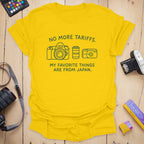 T-Shirt With No More Tariffs Analog Camera Graphic