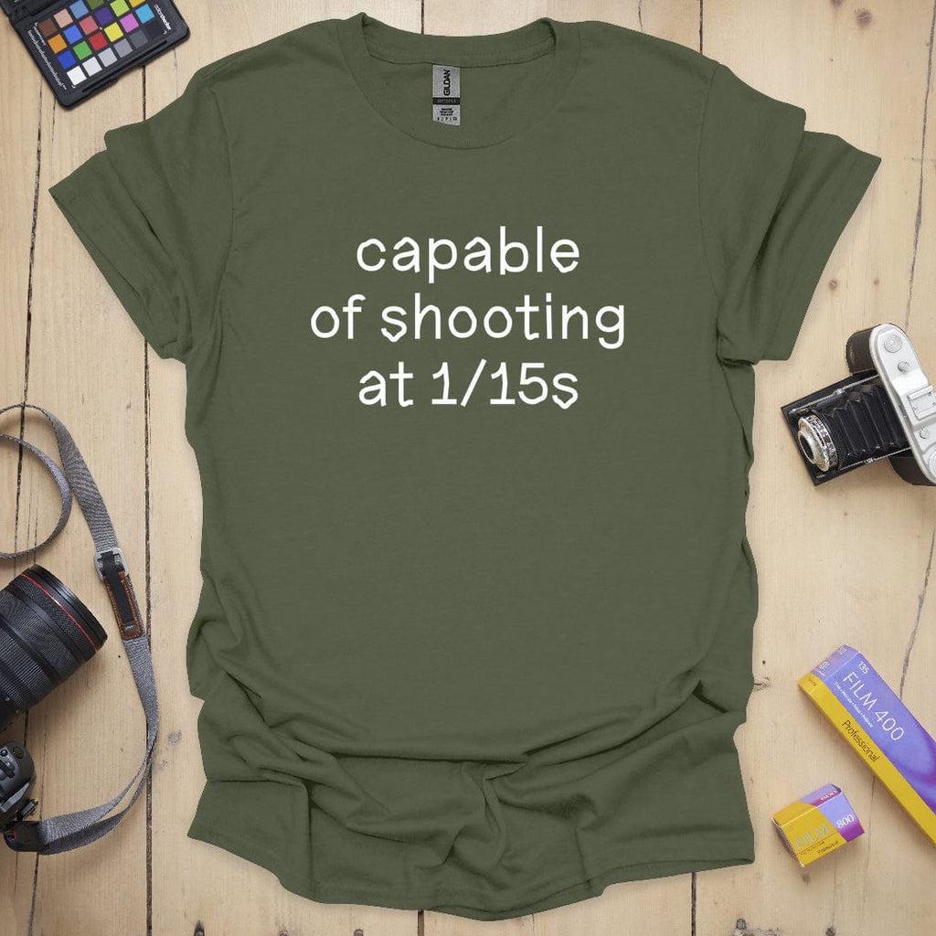 T-Shirt With Wobbly Font 1/15s Photographer Humor