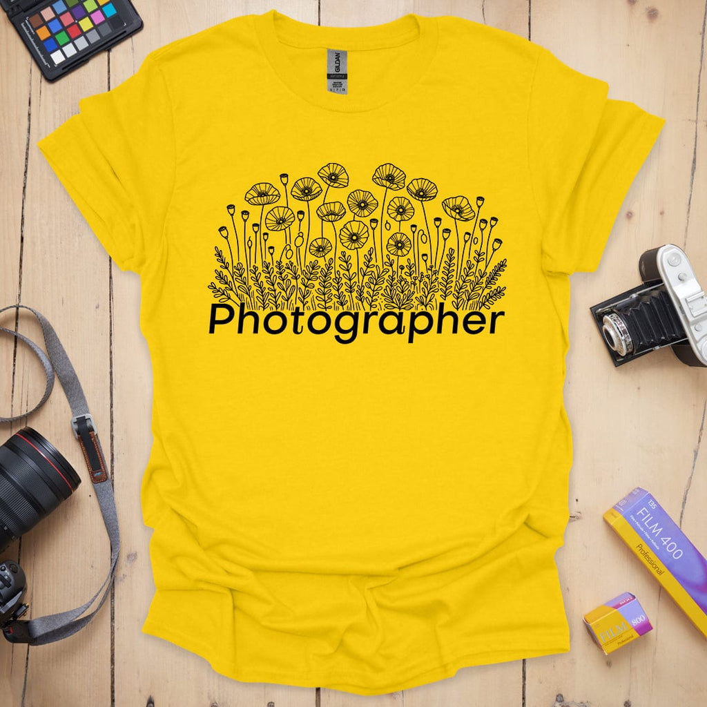 T-Shirt With Poppy Field Photography Design