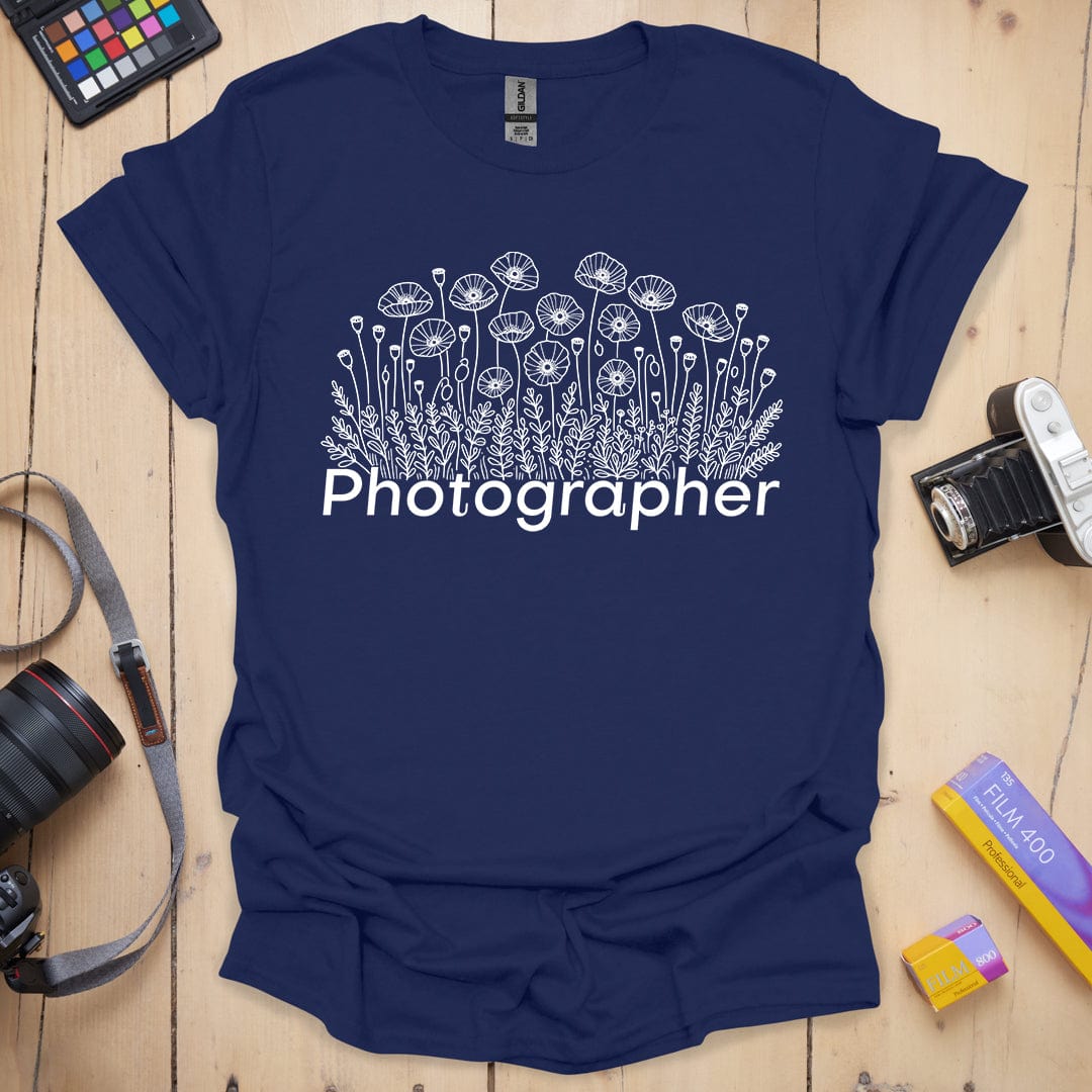T-Shirt With Poppy Field Photography Design