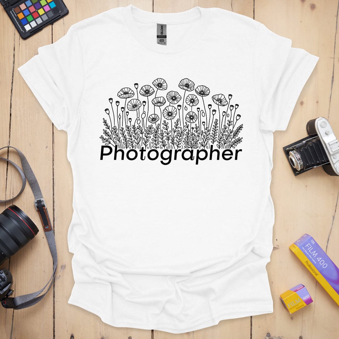 T-Shirt With Poppy Field Photography Design