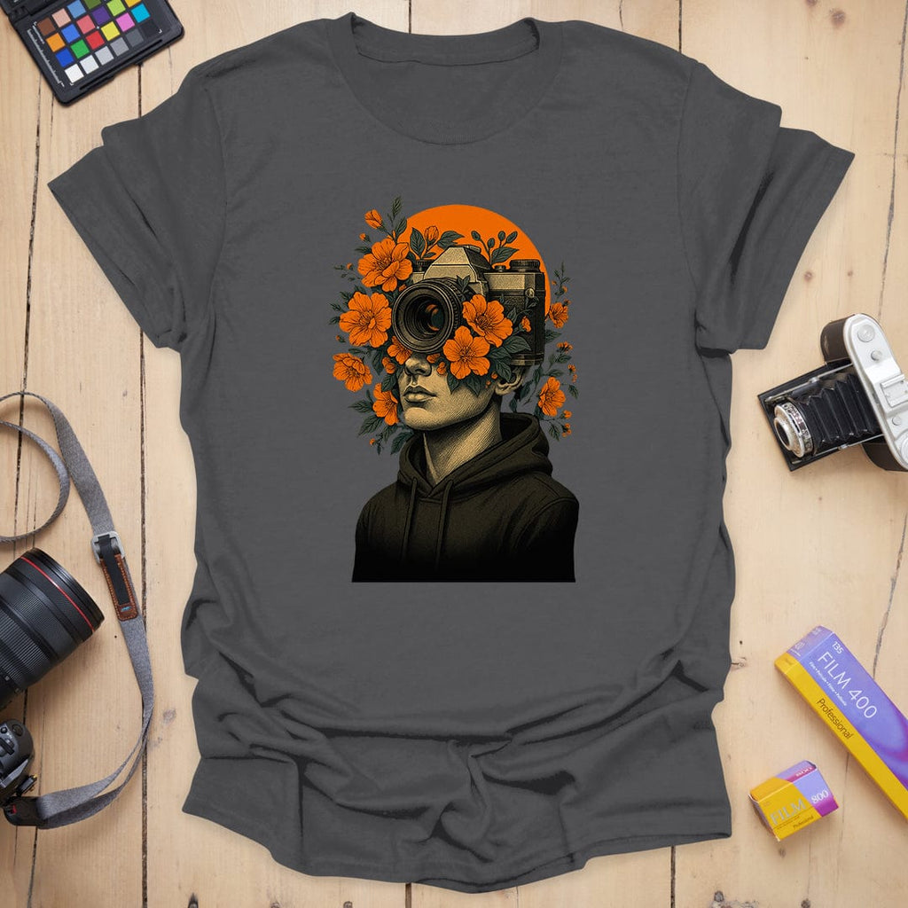 T-Shirt With Botanical Camera Portrait Art