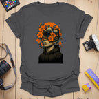 T-Shirt With Botanical Camera Portrait Art