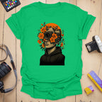 T-Shirt With Botanical Camera Portrait Art