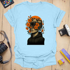 T-Shirt With Botanical Camera Portrait Art