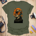 T-Shirt With Botanical Camera Portrait Art