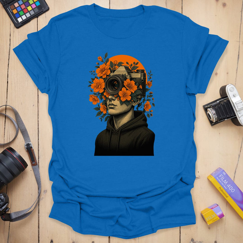 T-Shirt With Botanical Camera Portrait Art