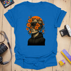 T-Shirt With Botanical Camera Portrait Art