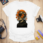 T-Shirt With Botanical Camera Portrait Art