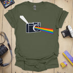 T-Shirt With Prism Lens Rainbow Camera Design