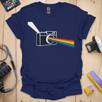 T-Shirt With Prism Lens Rainbow Camera Design
