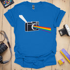 T-Shirt With Prism Lens Rainbow Camera Design