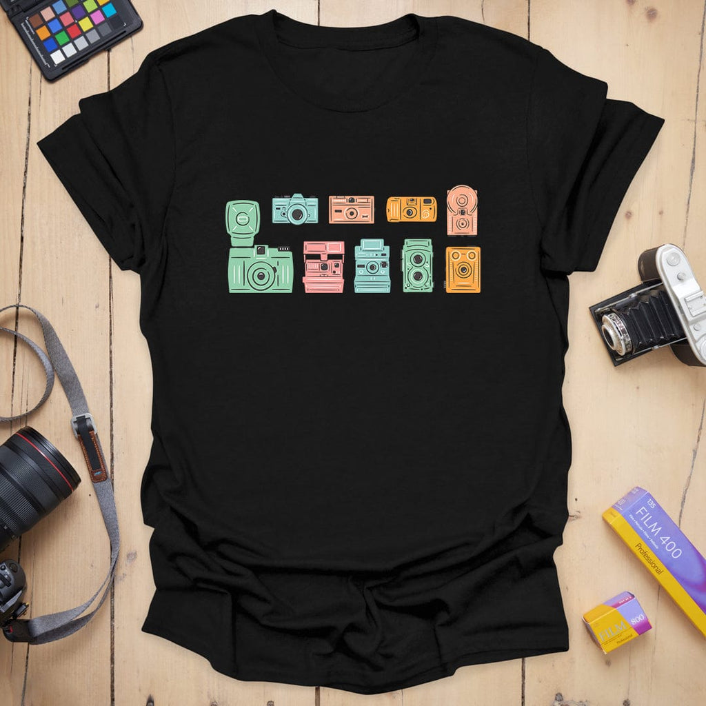 T-Shirt With Pastel Retro Camera Photography Design