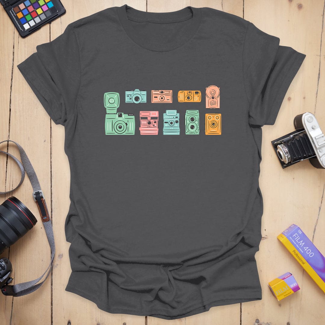 T-Shirt With Pastel Retro Camera Photography Design