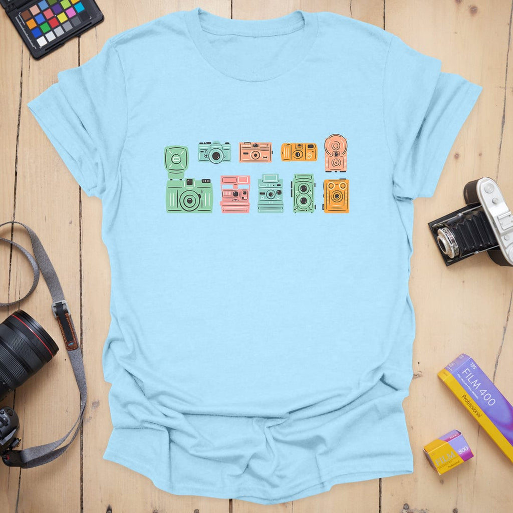 T-Shirt With Pastel Retro Camera Photography Design