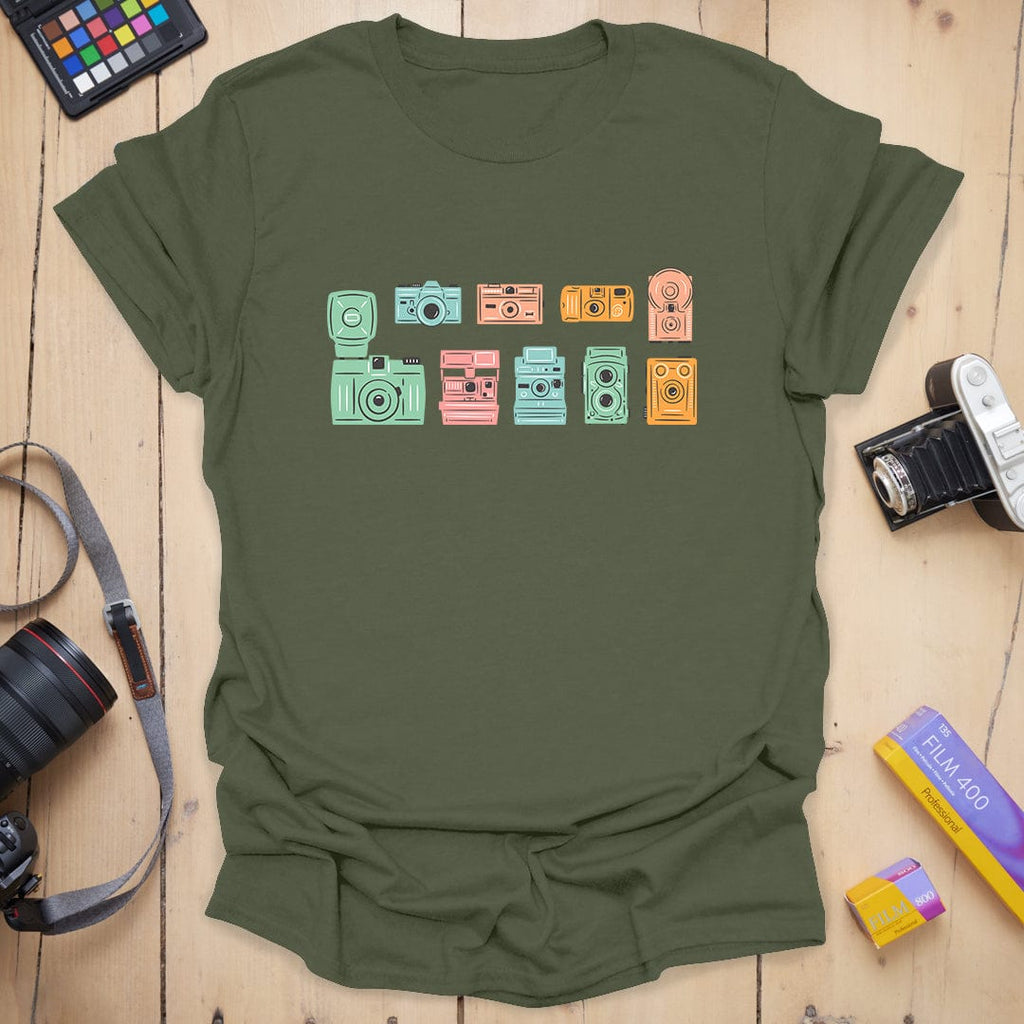 T-Shirt With Pastel Retro Camera Photography Design