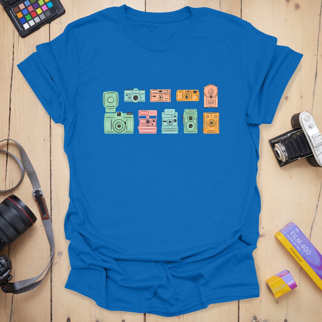 T-Shirt With Pastel Retro Camera Photography Design