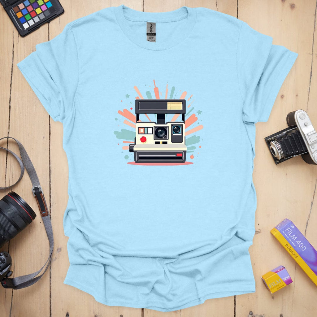 T-Shirt With Retro Instant Camera Graphic