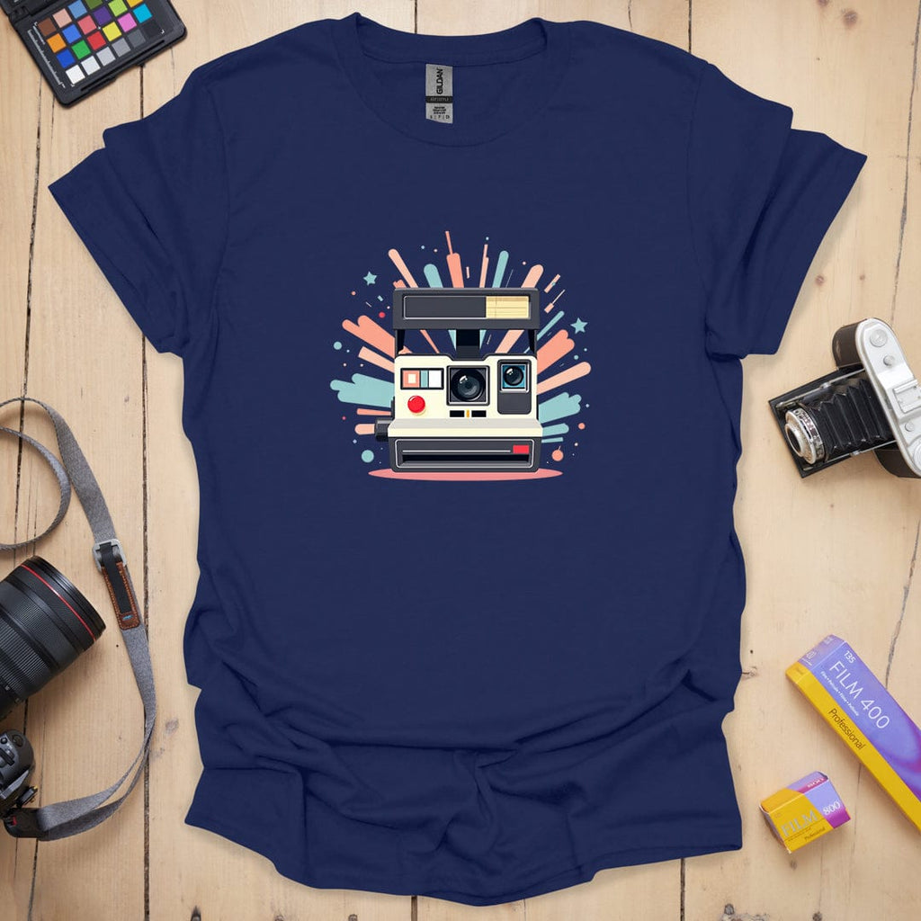 T-Shirt With Retro Instant Camera Graphic