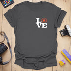 T-Shirt With Camera Aperture Robert Badge Design