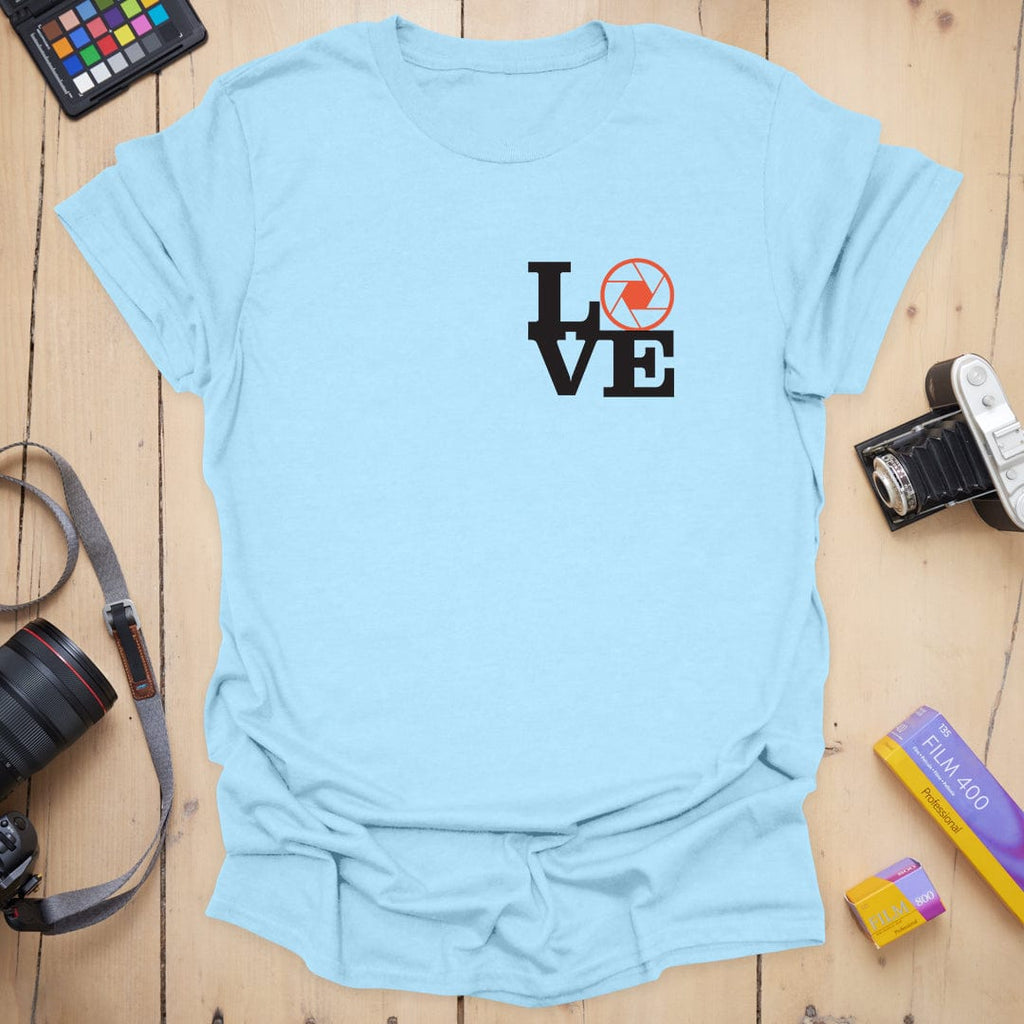 T-Shirt With Camera Aperture Robert Badge Design