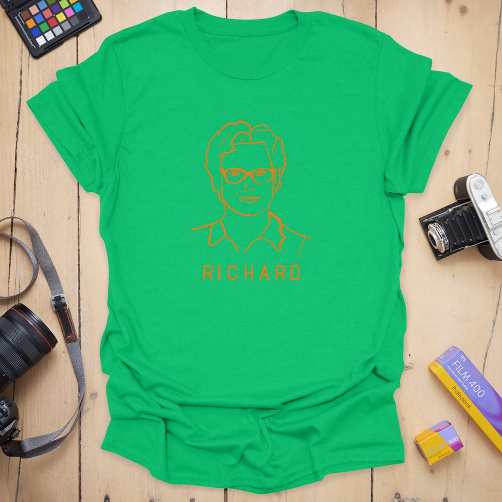 T-Shirt With Minimalist Camera Legend Line Art