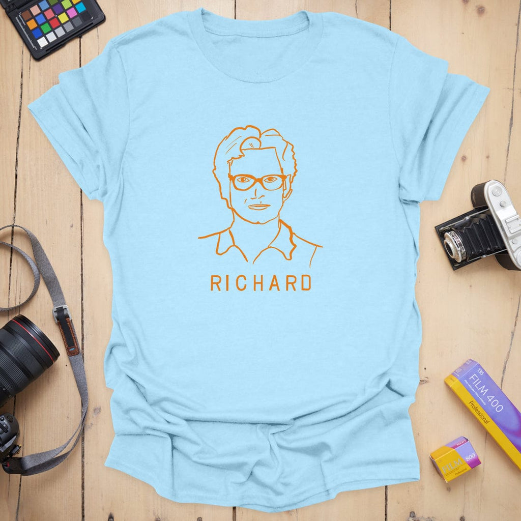 T-Shirt With Minimalist Camera Legend Line Art