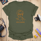 T-Shirt With Minimalist Camera Legend Line Art