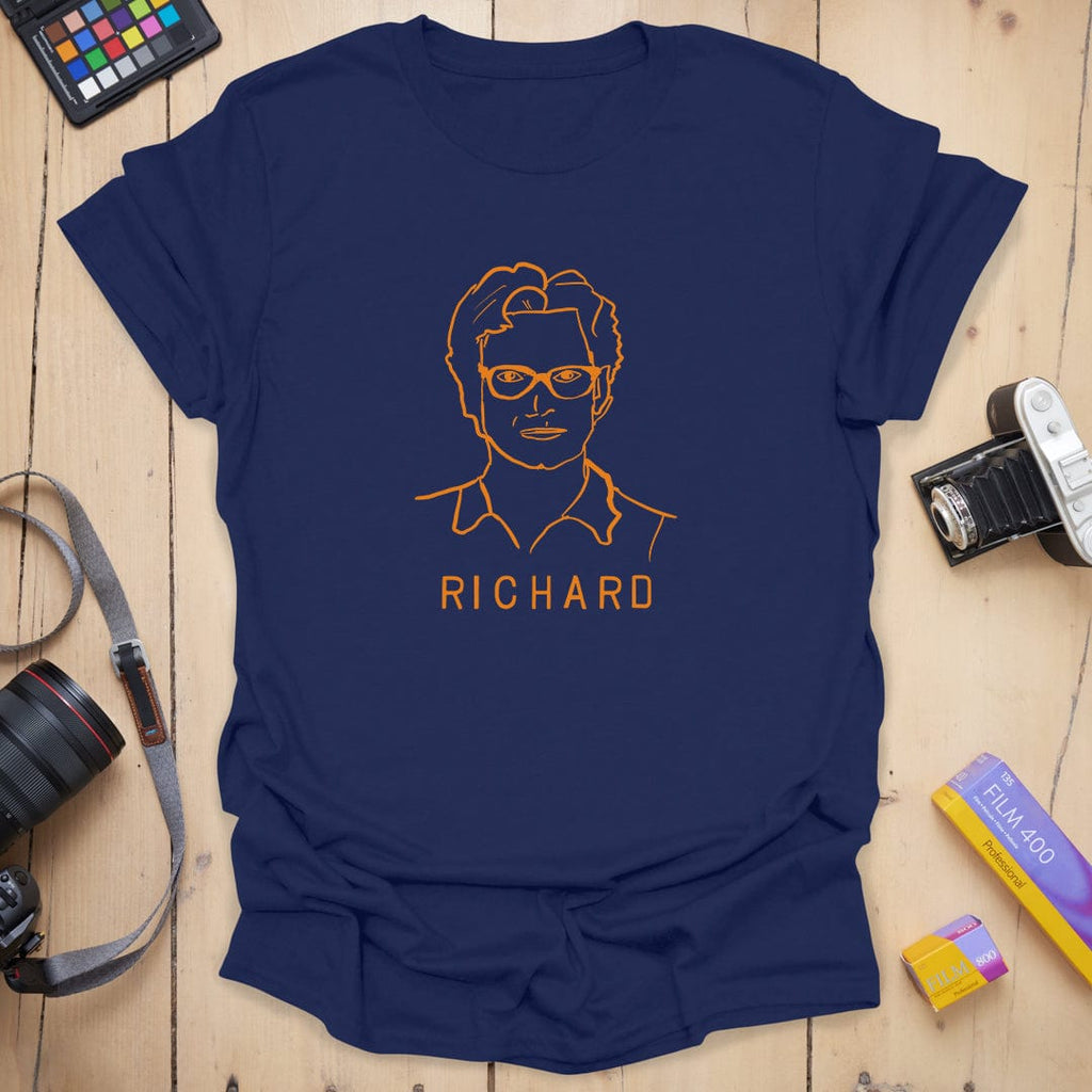 T-Shirt With Minimalist Camera Legend Line Art