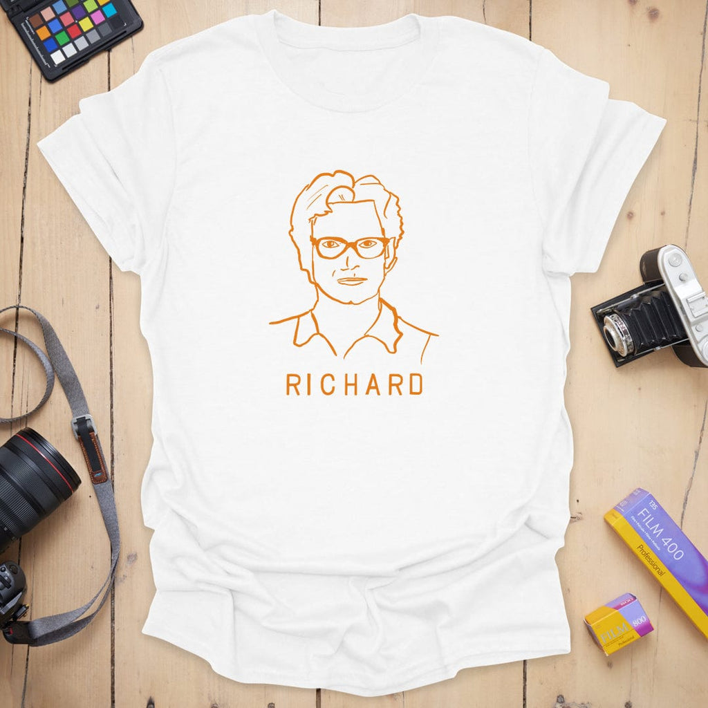 T-Shirt With Minimalist Camera Legend Line Art