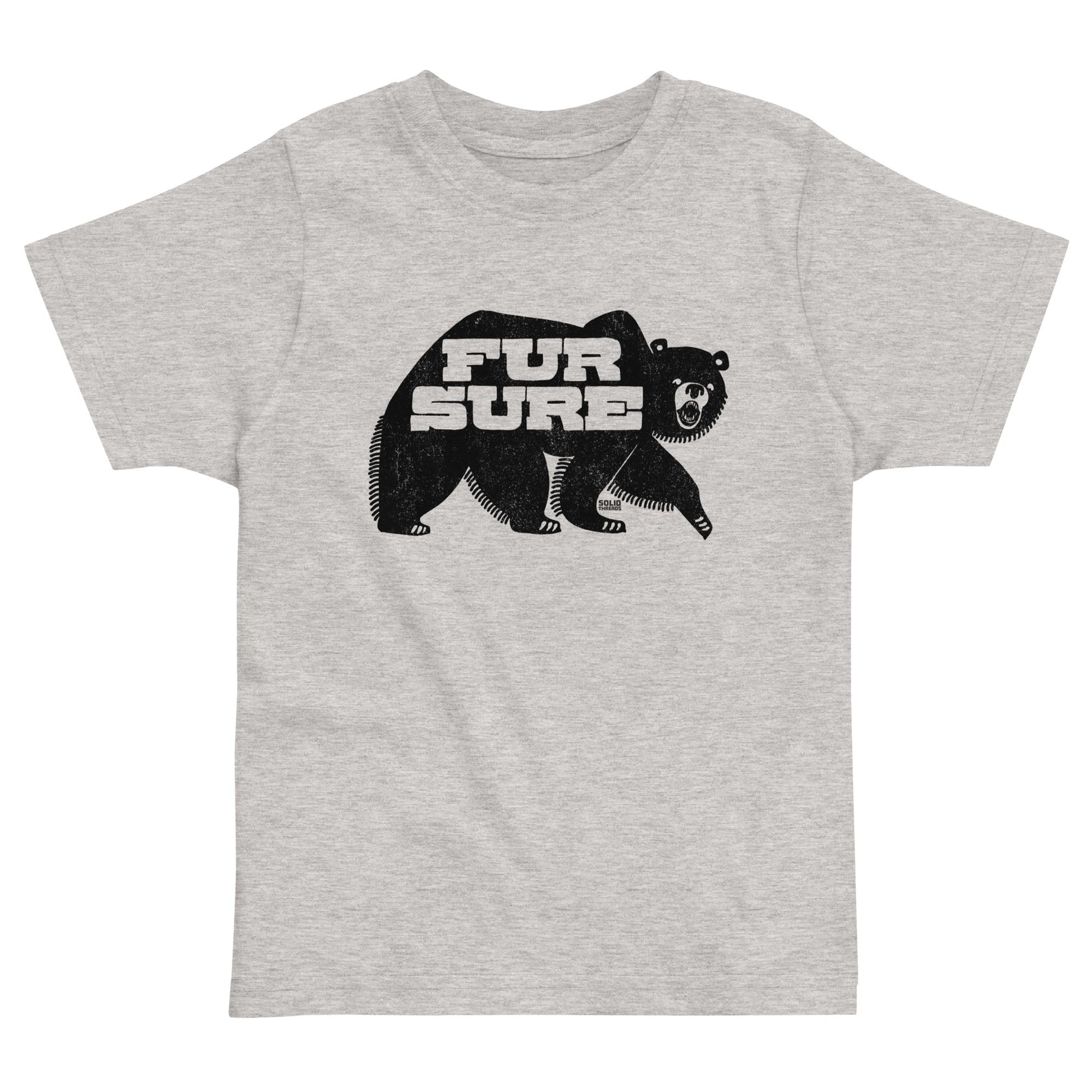 Toddler's Fur Sure Retro Hiking Extra Soft T-Shirt | Funny Animal Pun Tee | Solid Threads