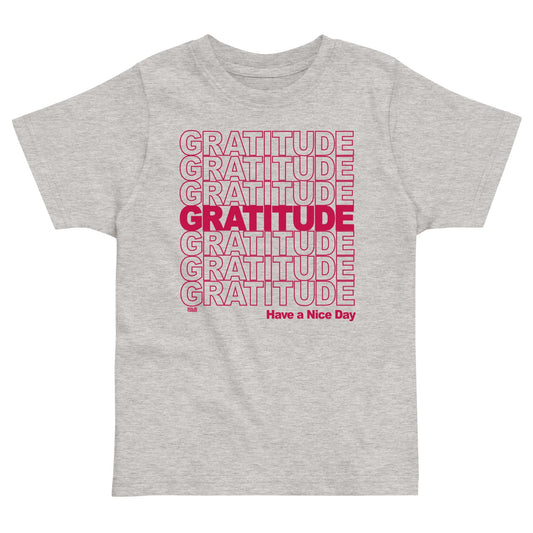 Toddler's Gratitude Cool Extra Soft T-Shirt | Retro Wholesome Positive Tee  | Solid Threads