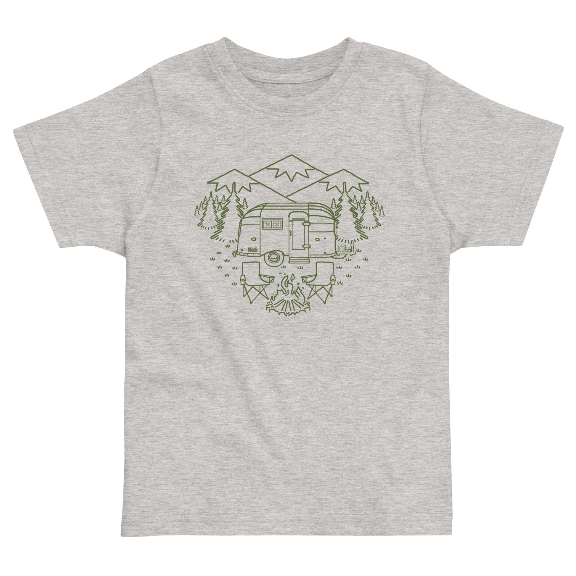 Toddler's Camp Site Retro Extra Soft T-Shirt | Cool Hiking Mountains Tee  | Solid Threads
