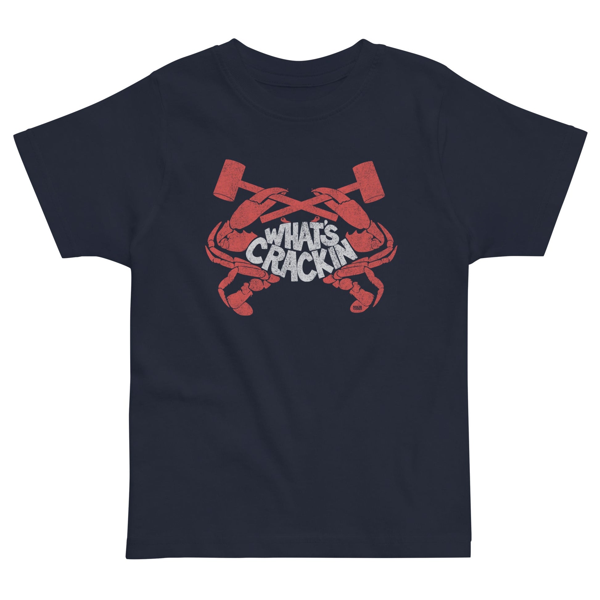 Toddler's Crackin' Crab Retro Extra Soft T-Shirt | Funny Seafood Feast Tee  | Solid Threads
