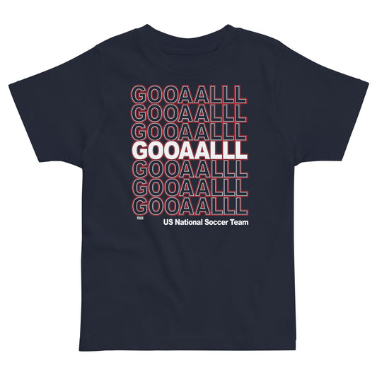 Toddler's Gooaalll Cool Futbol is Life Extra Soft T-Shirt | Cute Soccer Tee | Solid Threads