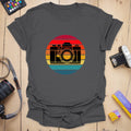 T-Shirt With Retro Camera Sunset Graphic