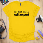 T-Shirt for Photographers With a Shoot Cull Edit Export Design