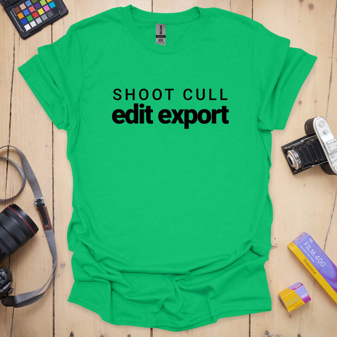 T-Shirt for Photographers With a Shoot Cull Edit Export Design
