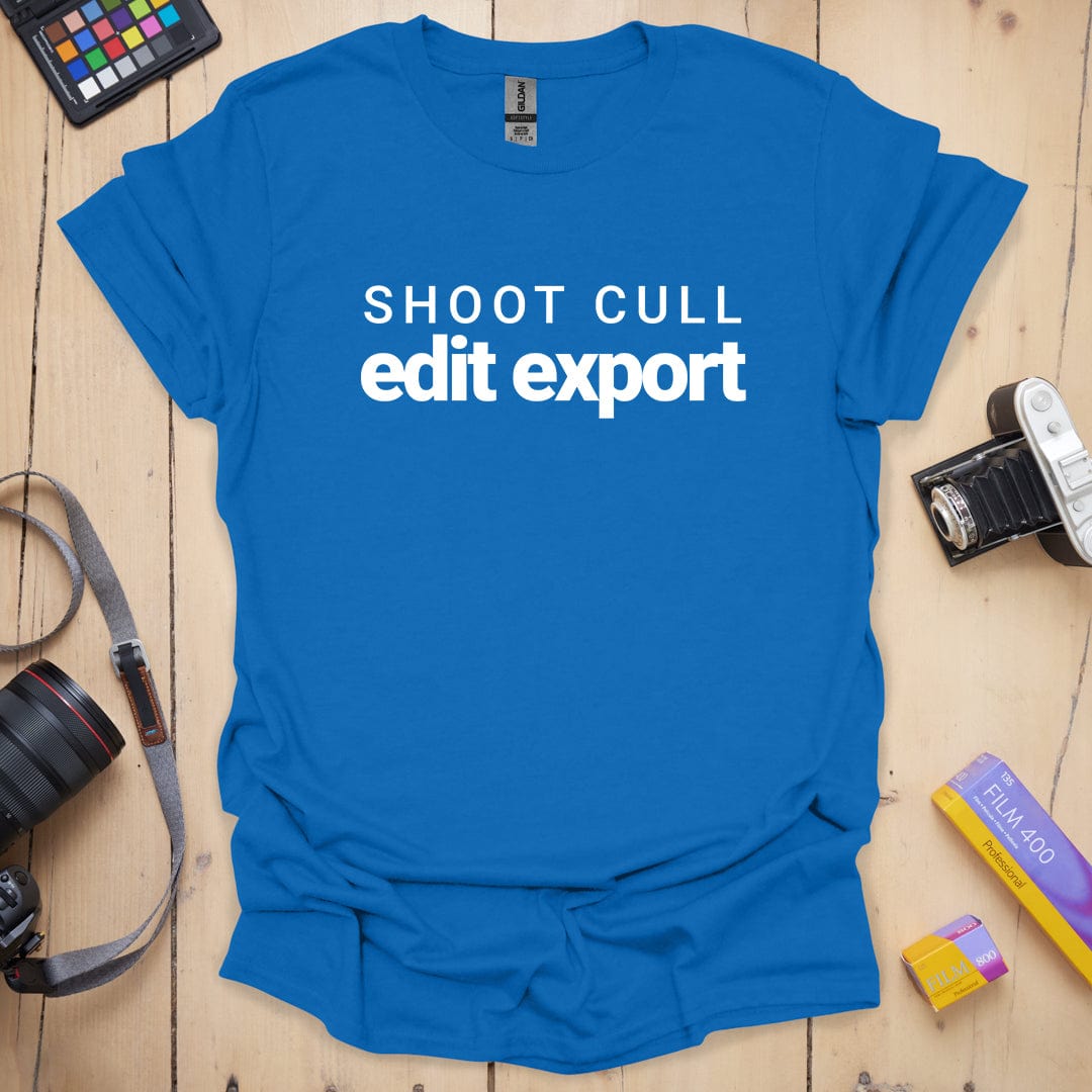 T-Shirt for Photographers With a Shoot Cull Edit Export Design