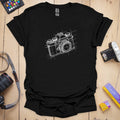 T-Shirt With Camera Blueprint Schematic Design