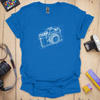 T-Shirt With Camera Blueprint Schematic Design