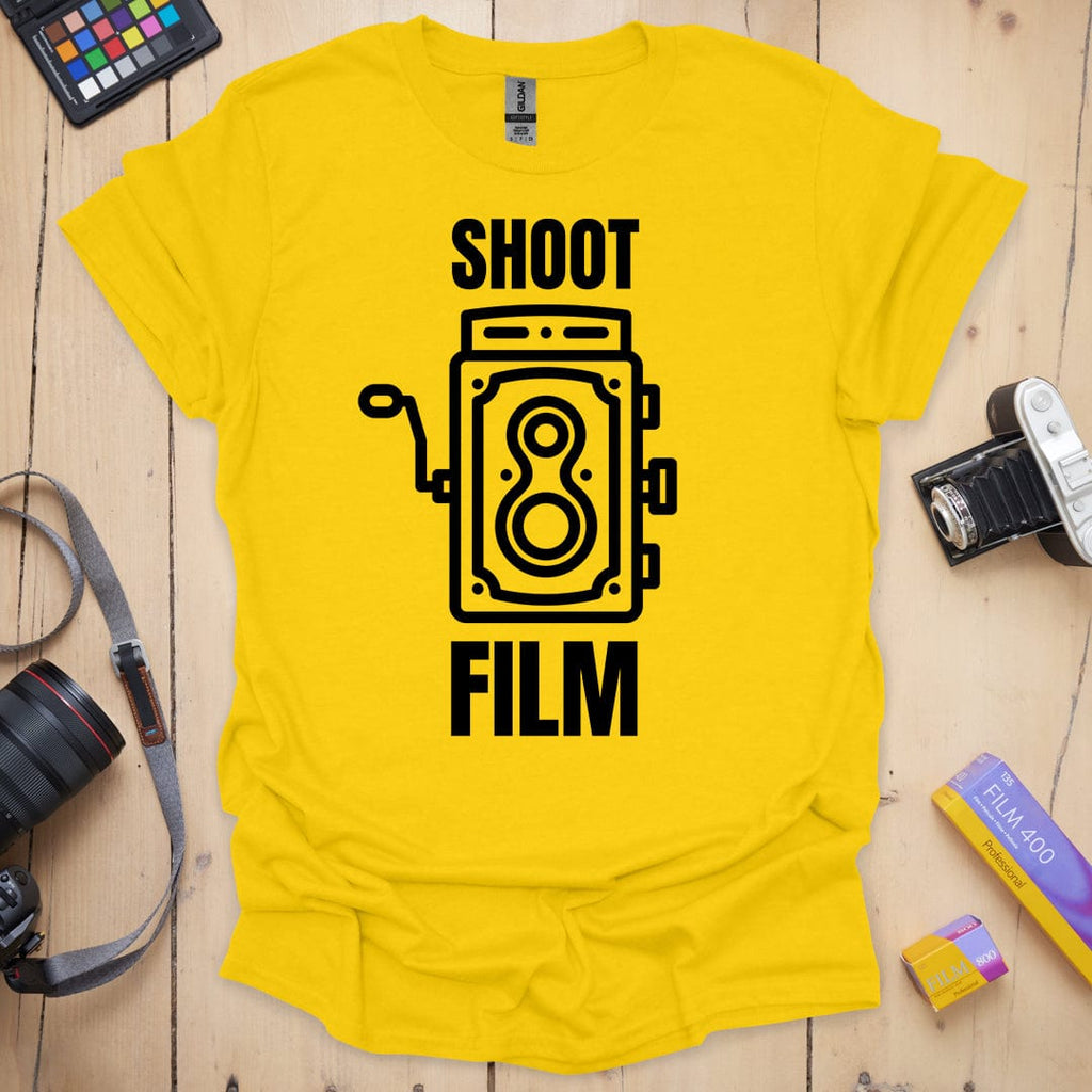 T-Shirt With TLR Camera Design for Analog Film Fans
