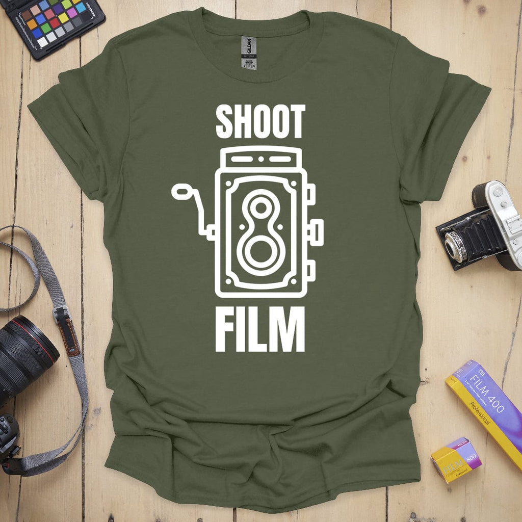 T-Shirt With TLR Camera Design for Analog Film Fans