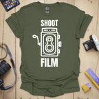 T-Shirt With TLR Camera Design for Analog Film Fans