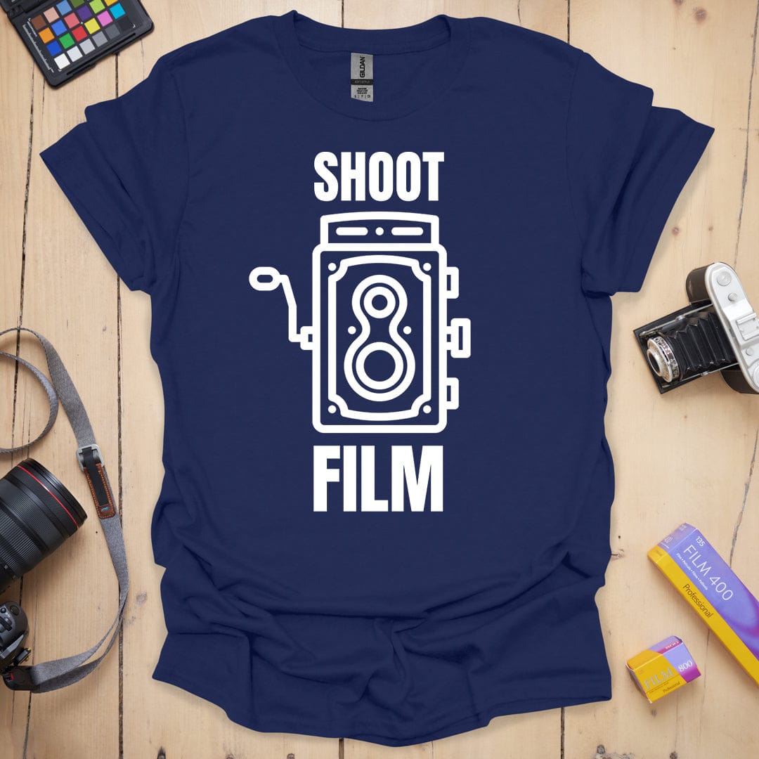 T-Shirt With TLR Camera Design for Analog Film Fans