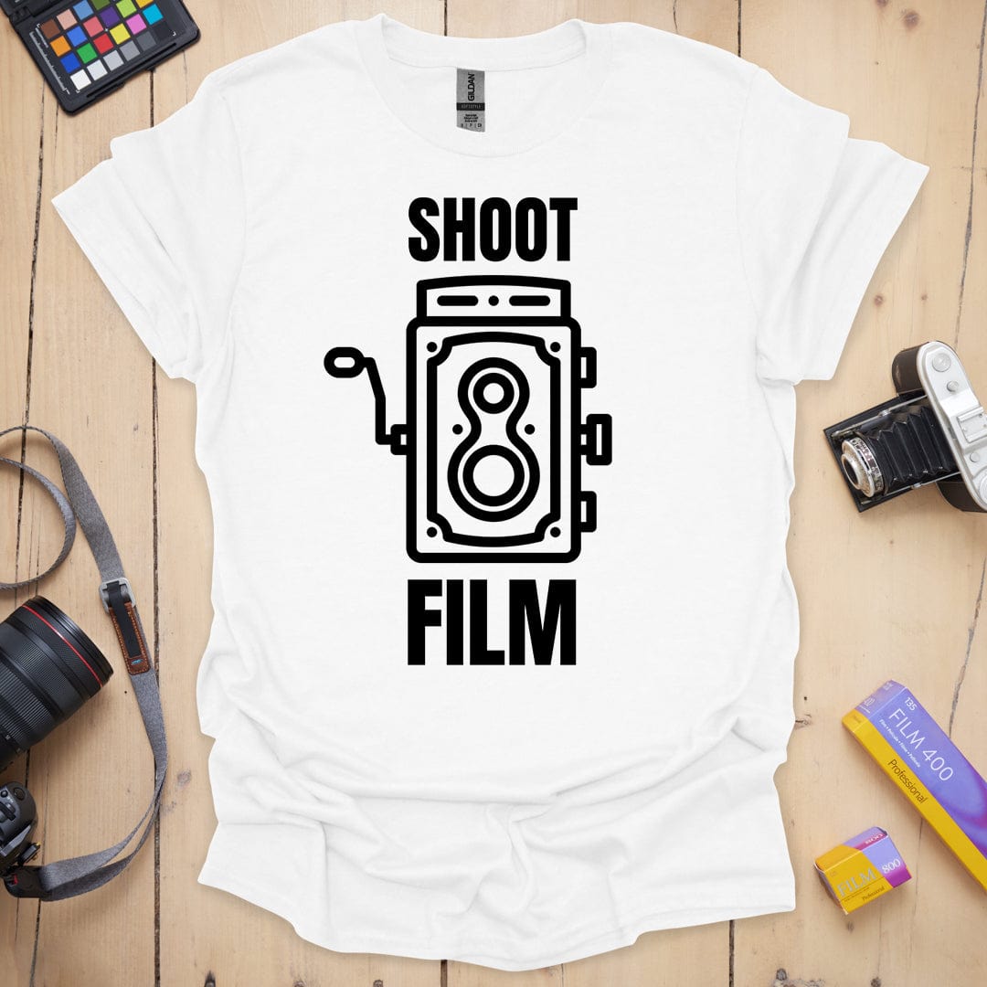 T-Shirt With TLR Camera Design for Analog Film Fans